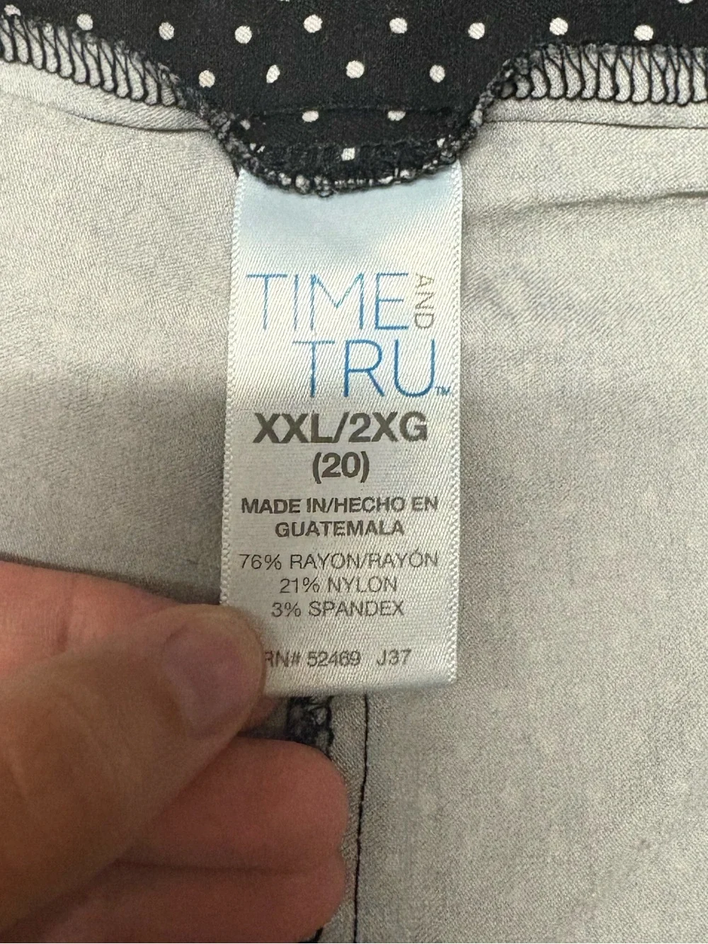 Time And Tru Black/White Polka Dot Pull-On Shorts Size XXL